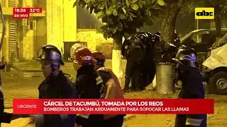 Incidentes en Tacumbú: Bomberos tratan de controlar las llamas con los carros hidrantes