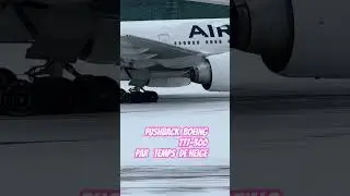 Boeing 77W push-back par temps de neige ❄️❄️❄️❄️