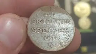 1 SKILLING SPECIES 1816 VALUE + REVIEW NORWAY KARL XIII