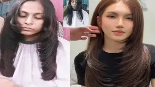 Trendy Layer Haircut with Step💇| Long Hair Cutting Technique | Salon Style |Layer Haircut |
