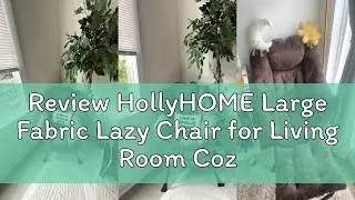Review HollyHOME Large Fabric Lazy Chair for Living Room Cozy Accent Reading Chair with Armrests Com