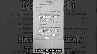 #btech (CSE) #ymca #question #paper #1st year #exam