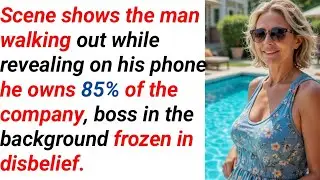 Scene shows the man walking out while revealing on his phone he owns 85% #familydrama 