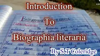 Introduction to Biographia literaria by Samuel Taylor Coleridge #Biographia literaria #S.t.coleridge