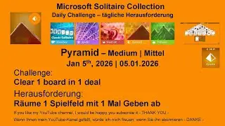 Solitaire Daily Challenges | Pyramid &ndash; Medium | Jan 5th, 2026