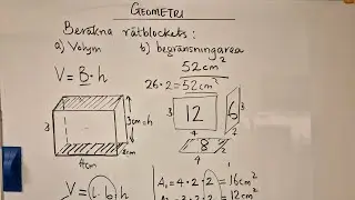 Rätblockets volym och begränsningsarea