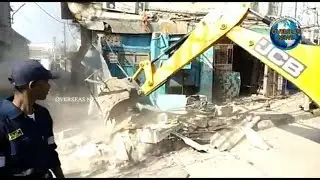 GHMC Demolish Encroachments on Footpaths at Amberpet Hyderabad | Overseas News