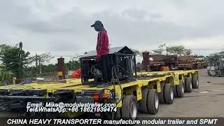 Side by side modular trailer four file 6220mm width, 36tons per axle, Chinaheavytransporter modules