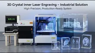 M&aacute;quina de Grabado Interno 3D en Cristal con L&aacute;ser Verde | Proceso Real y Fotos del Grabado