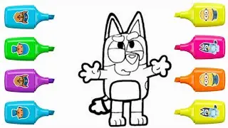 Bluey family drawing | how to draw Bluey cartoon characters 🐾