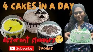 4cakes🤗 3different flavors🥰 ||3vcakes ||#3vcakes #cake #bakingtips #cakemaking #bakingclass #telugu