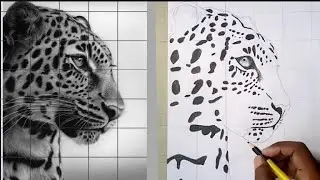Drawing with easy steps| |tutorial ||How to draw leopard  #easyart#drawing#howtodraw..