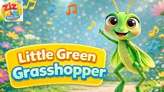 The Little Green Grasshopper 🦗 | Fun Nursery Rhyme for Kids | ZiZi Kids English