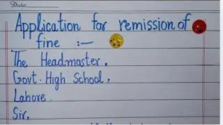 ‎Write an application to principal for remission of fine || Application writing‎ ✍️