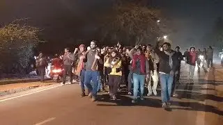 JNUSU March against JNU-VC: NO AC with NO Student Representation # Saffronized Roster # Online Exam