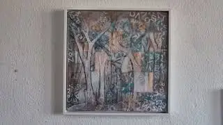 Winter Poetree , semi abstract experimental art painting,  available online at Singulart gallery 