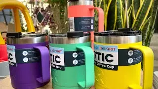 RTIC Travel Coffee Insulated Cup Mug Bright Colors 20 12 ounce Stainless Steel Lid Spill Proof yeti