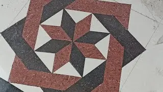 tile flower design with black and red tile