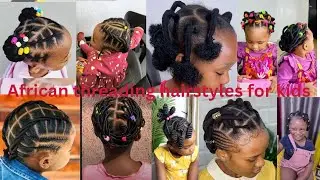 African Threading Hairstyles For kids  | Kiko Braids For Little Black Girls 