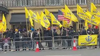 Sikh of india protest in london outside indian embassy 