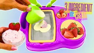 Making Strawberry Ice Cream with Magic Ice Cream Tray!