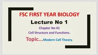Modern Cell Theory. FSc First Year Biology Chap_01 Lecture (1)