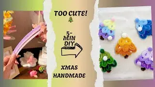DIY Super Cute Christmas Tree Hair Clip in 5 Mins! ✨