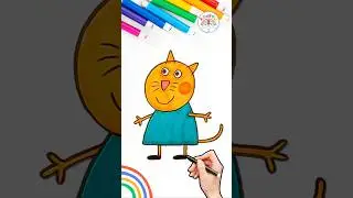 Peppa Pig New Drawing | How to Draw Candy Cat from Peppa Pig 🌈🐽 #short #peppapig
