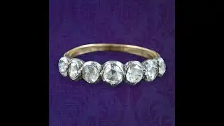 Antique Georgian Diamond Half Eternity Ring 0.85ct Total
