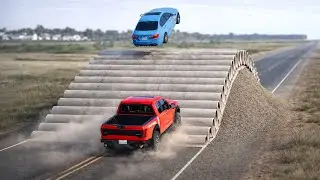Cars vs Pipes Bulge Challenge #3 in BeamNG Drive!