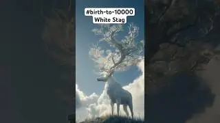 White Stag: Birth to 10000 #birthto10000 #guardian  #giantanimals #midjourney #wildlife #whitestag