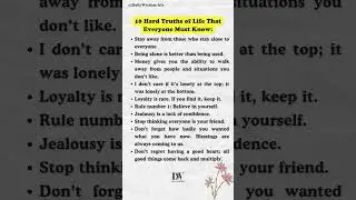 10 Hard Truths of Life Everyone Must Know #lifeadvice #truthsoflife #selfgrowth #mindset #shorts