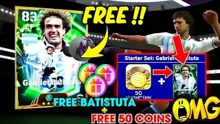 How To Get Free Epic Batistuta + 50 Coins 🤯 | Starter Set : Gabriel Batistuta In eFootball 2026