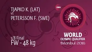 1/8 FW - 48 kg: F. PETERSSON (SWE) df. K. TJAPKO (LAT), 6-4