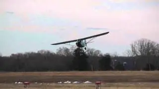 Aeronca, N4300E crosswind landing at kHWY on 2/13/11 at 1556