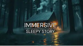 Rainy Night in the Forest Cabin | Immersive Sleep Story for Deep Relaxation | Rain & Wind Ambience