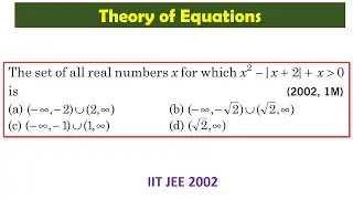 🌸Solving Quadratic eq with absolute value function,  important IIT JEE Maths Previous Year Questions