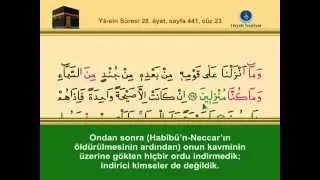 YİRMİ&Uuml;&Ccedil;&Uuml;NC&Uuml; C&Uuml;Z KURANI KERİM SAYFA 441 Yasin Suresi 28-40. Ayetler