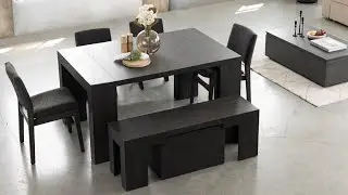 Transformer Table Set Review | Expandable Dining Table for 4 to 12 with Storage Coffee Table