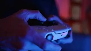 VideoVault Stock Video: Hands on a PlayStation 5 controller