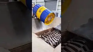 Industrial Shredder Destroys a Steel Drum in Seconds!