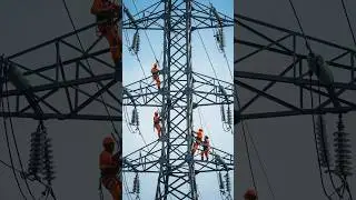 Power Line Tower Collapses During Repair. #shorts