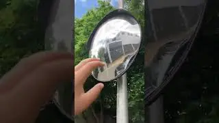 Trying to see if those mirrors on roads are actually squishy￼