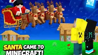 😱 Minecraft Village Shocked! Santa Came With Reindeer 🎄🔥