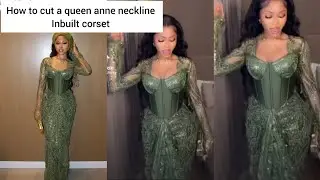 How to cut a stylish queen anne neckline inbuilt corset #corset