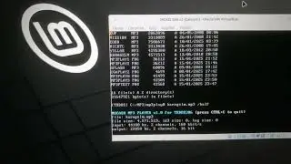 Nocash MP3 PLAYER running on  TRDOS386 OS on VirtualBox on Linux Mint 22.1 XFCE Operating System