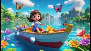 Sail the River Row Row Fun | Boat Adventure Song for Toddlers | Joyful Water Rhyme for Kids