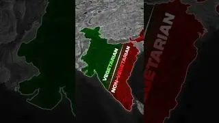 Vegetarian Population by Indian States | Map Animation in % 🍀🇮🇳 #map #mapanimation #3d #asmr