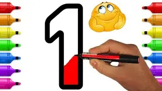 How to draw and coloring number one 1 | Как нарисовать и раскрасить номер один 1, tobiart, drawing