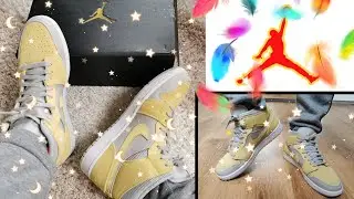 Air Jordan​ 1​ Mid​ Mixed​ Textures​ Yellow​ 💛/ Unbox​ &​ ON​ FEET/ EP.34